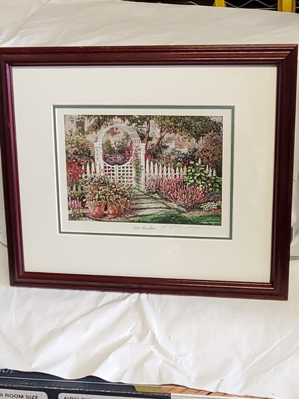 William Mangum "New Garden" custom framed & signed Artwork Excellent Condition!